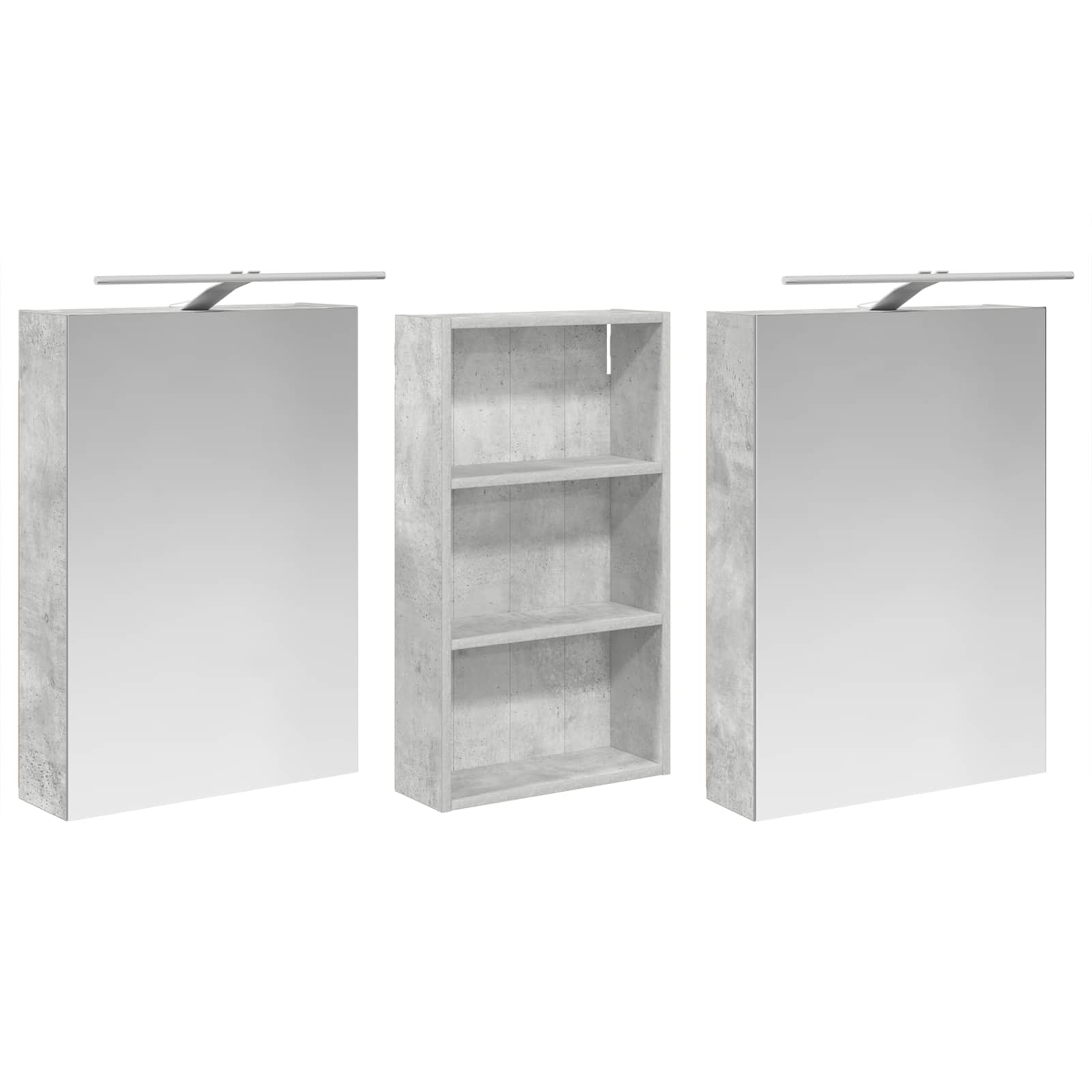 Badeværelsesskabsæt 3 pcs 140 x 14,5 x 70 cm Konstrueret træ