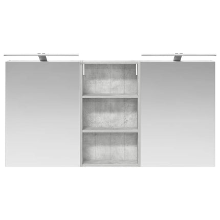 Badeværelsesskabsæt 3 stk. 140 x 14,5 x 70 cm Konstrueret træ