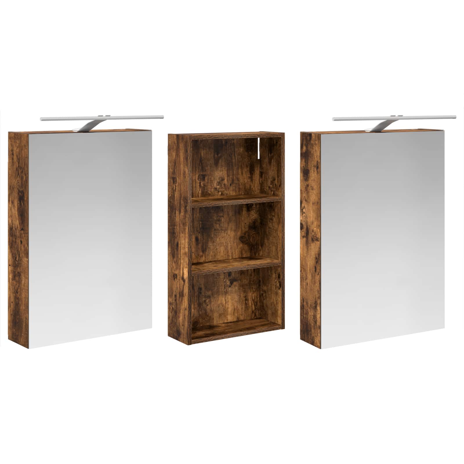 Badeværelsesskabsæt 3 pcs 140 x 14,5 x 70 cm Konstrueret træ