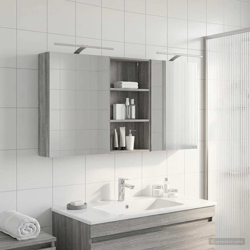 Badevrelsesskabst 3 stk. 140 x 14,5 x 70 cm Konstrueret tr