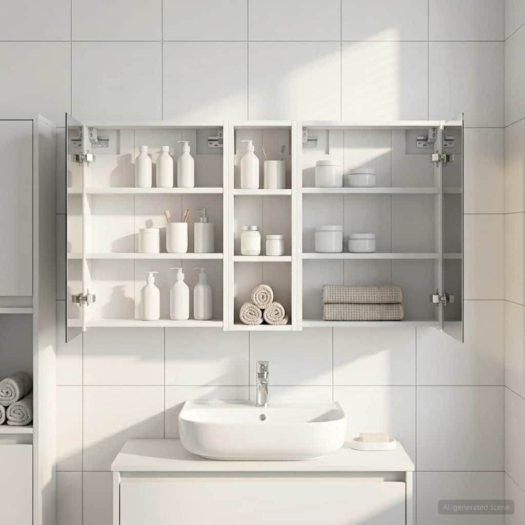 Badevrelsesskabst 3 stk. 106 x 16 x 62,5 cm Konstrueret tr