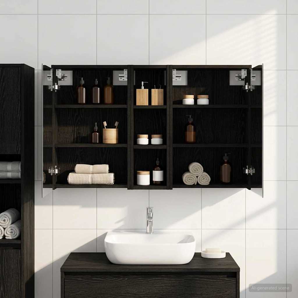 Badeværelsesskabsæt 3 pcs 106 x 16 x 62,5 cm Konstrueret træ
