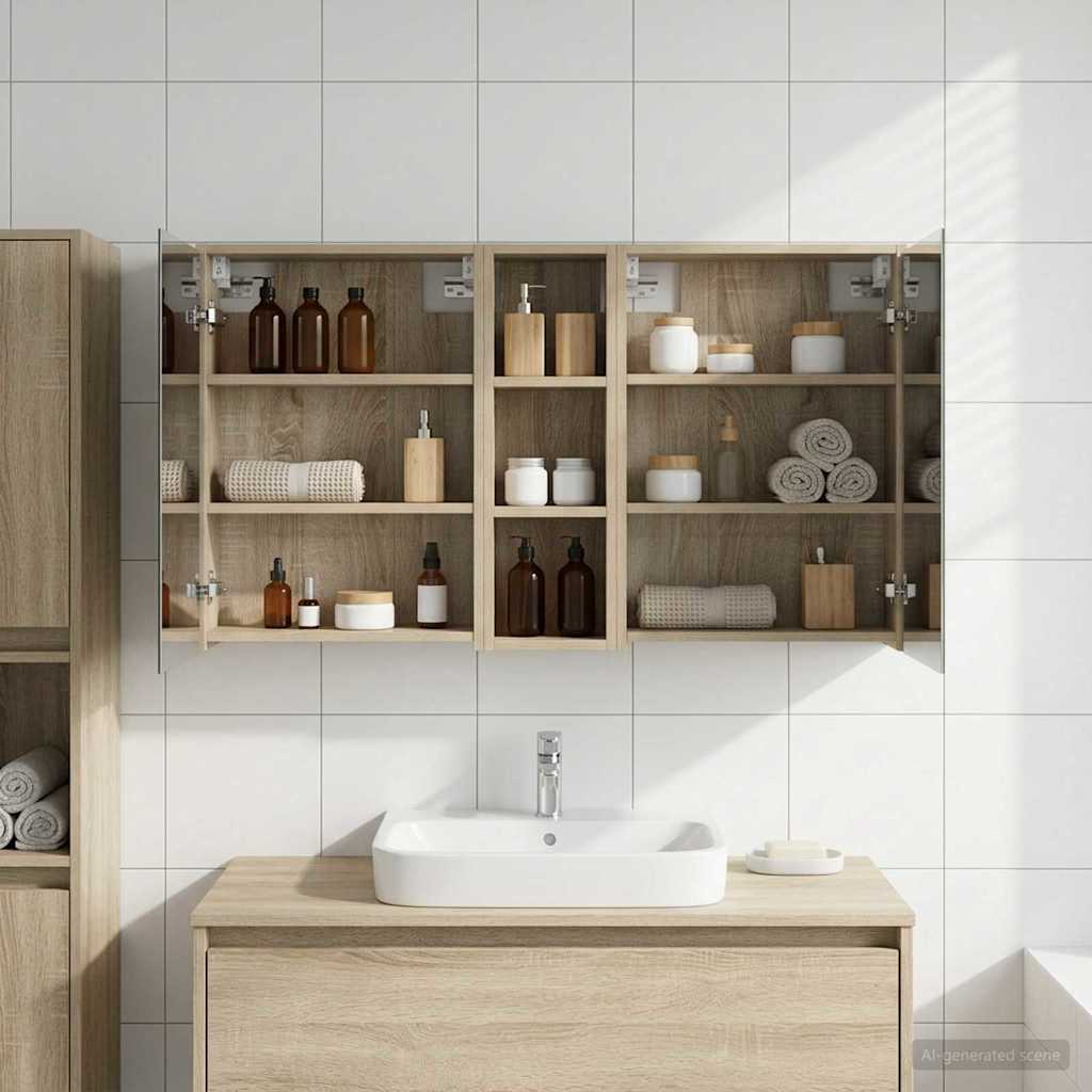 Badevrelsesskabst 3 stk. 106 x 16 x 62,5 cm Konstrueret tr