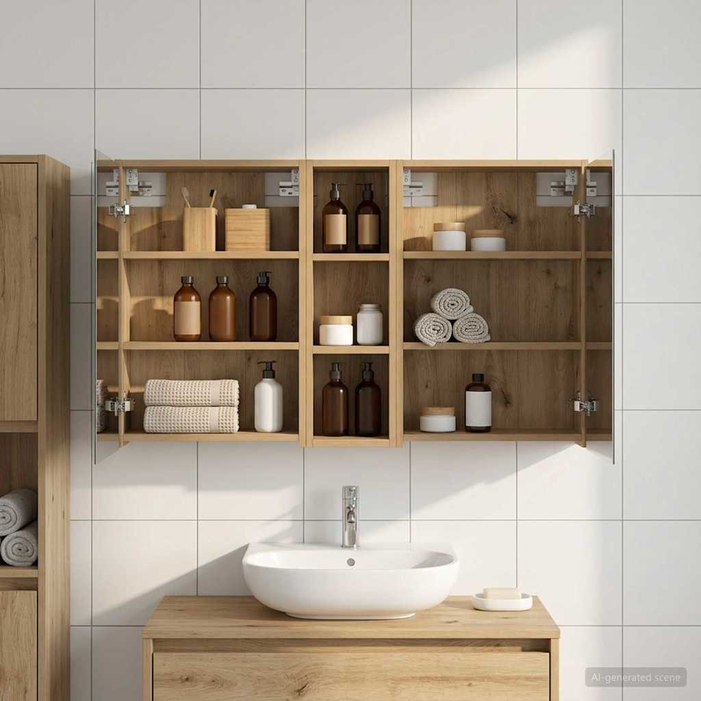 Badevrelsesskabst 3 stk. 106 x 16 x 62,5 cm Konstrueret tr