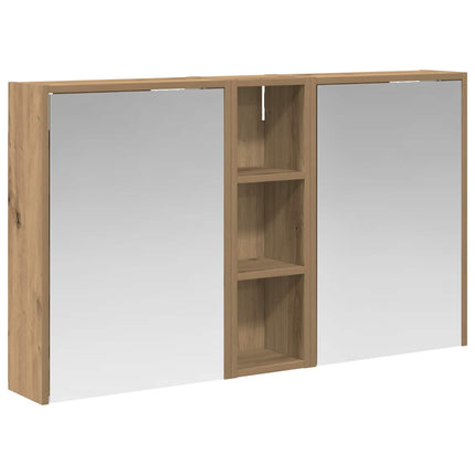 Badeværelsesskabsæt 3 stk. 106 x 16 x 62,5 cm Konstrueret træ