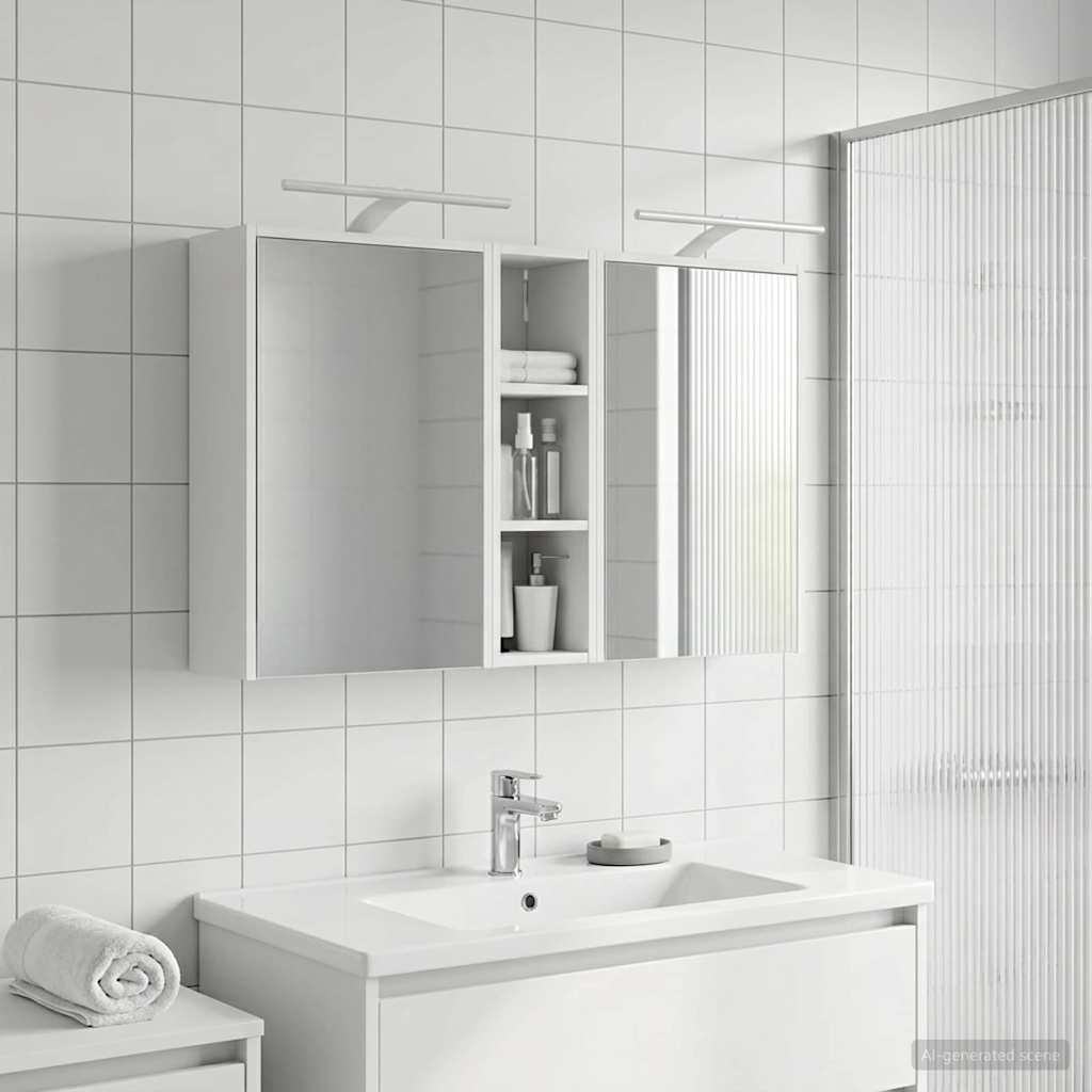 Badeværelsesskabsæt 3 pcs 106 x 16 x 62,5 cm Konstrueret træ