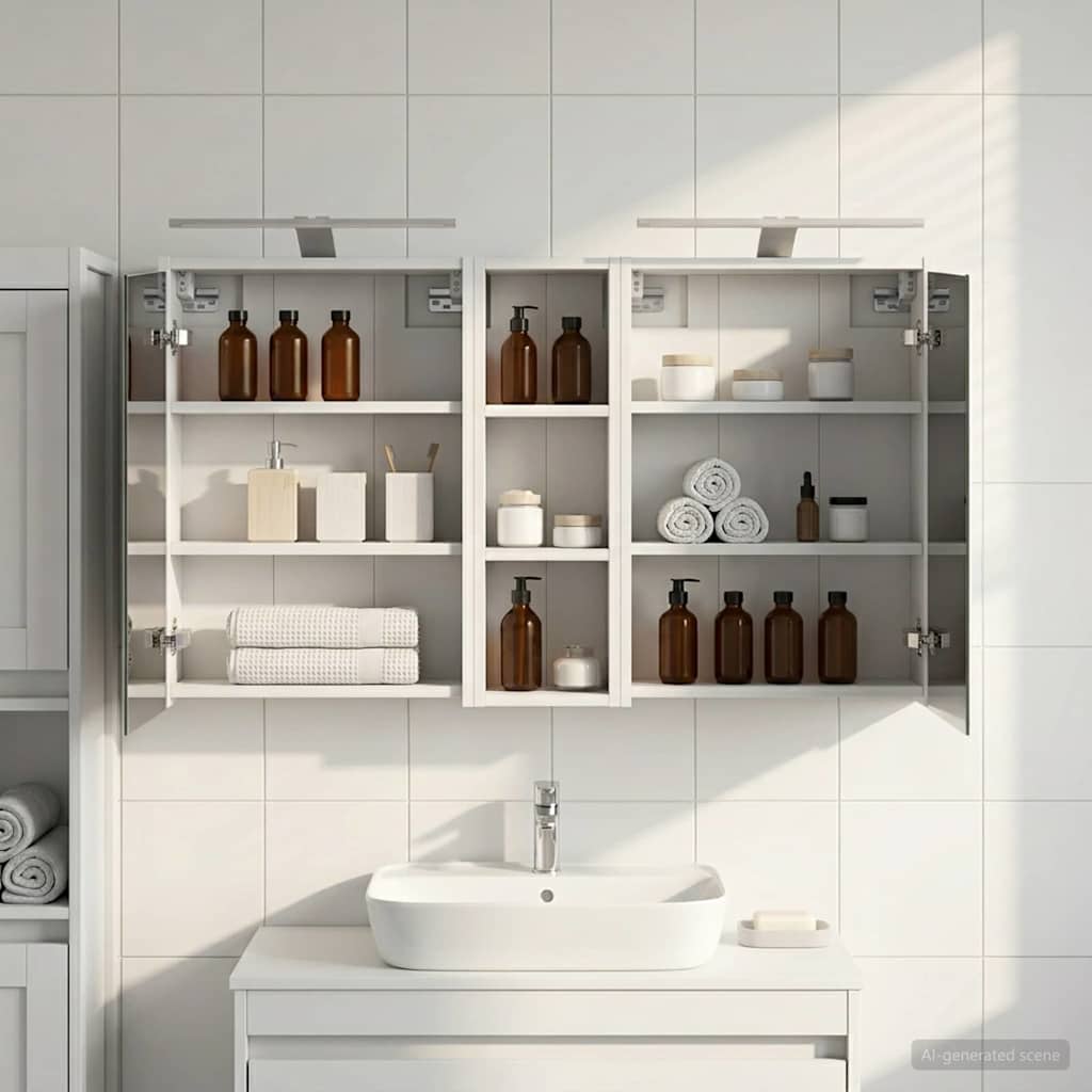 Badevrelsesskabst 3 stk. 106 x 16 x 62,5 cm Konstrueret tr