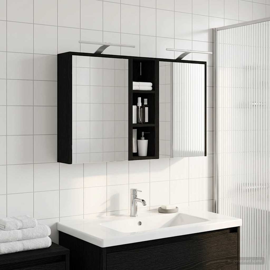 Badeværelsesskabsæt 3 pcs 106 x 16 x 62,5 cm Konstrueret træ