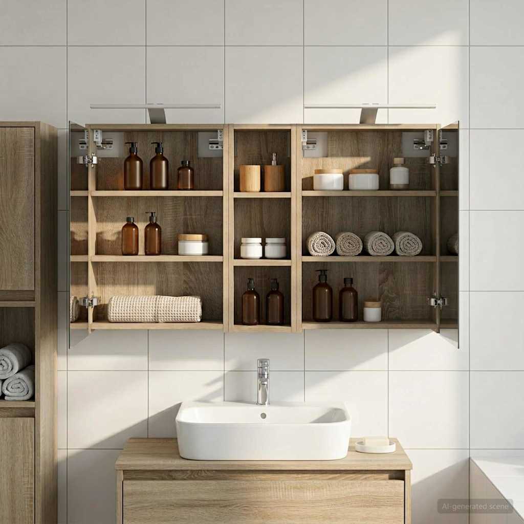 Badevrelsesskabst 3 stk. 106 x 16 x 62,5 cm Konstrueret tr