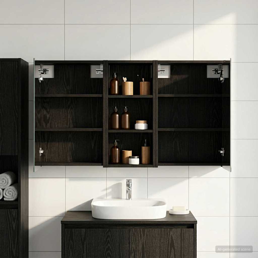 Badeværelsesskabsæt 3 pcs 116 x 16 x 62,5 cm Konstrueret træ