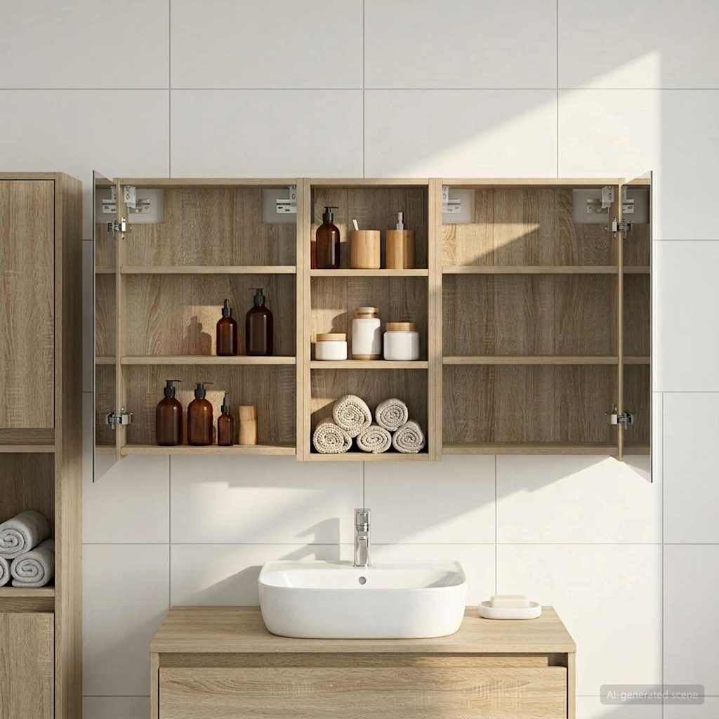 Badevrelsesskabst 3 stk. 116 x 16 x 62,5 cm Konstrueret tr
