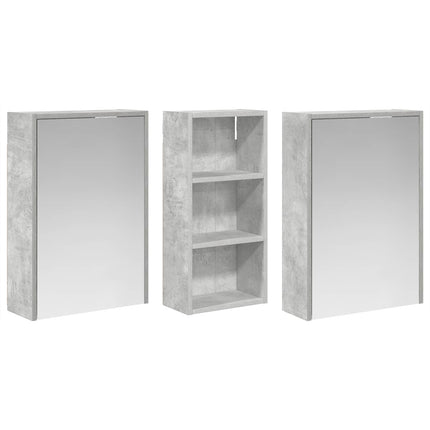Badeværelsesskabsæt 3 stk. 116 x 16 x 62,5 cm Konstrueret træ