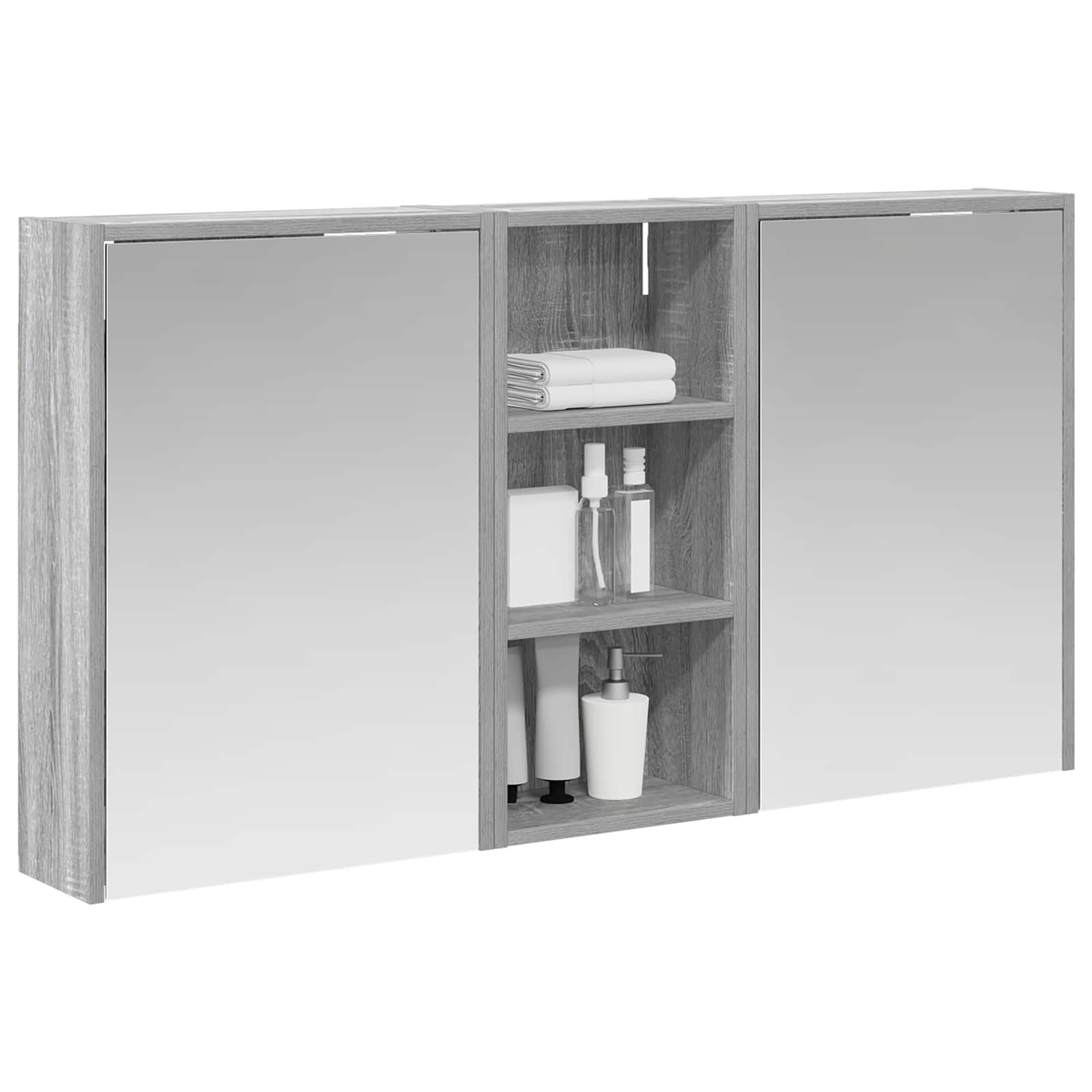 Badeværelsesskabsæt 3 pcs 116 x 16 x 62,5 cm Konstrueret træ