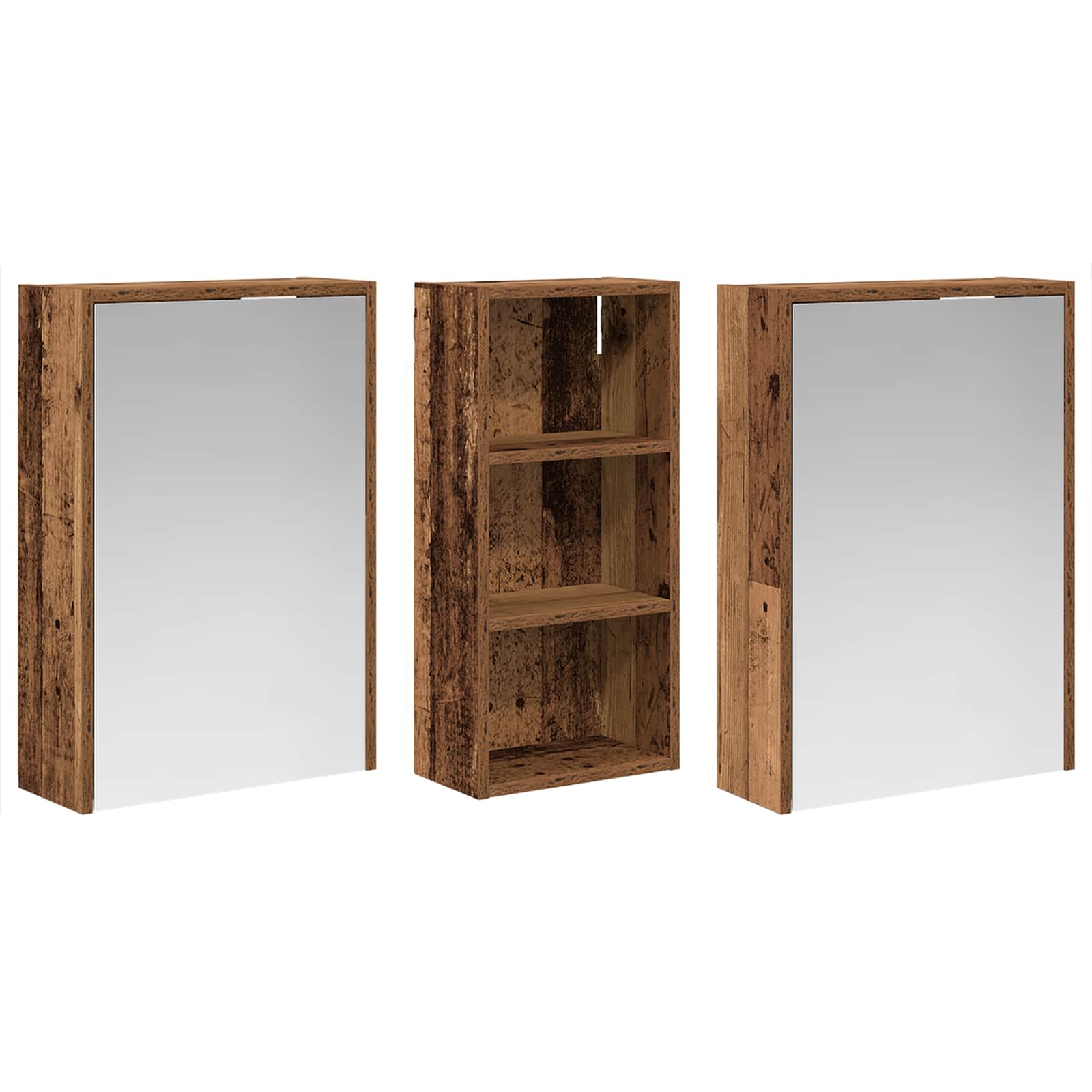 Badeværelsesskabsæt 3 pcs 116 x 16 x 62,5 cm Konstrueret træ