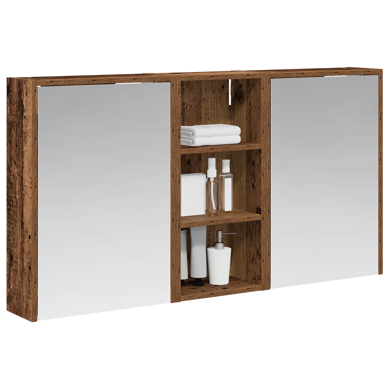 Badeværelsesskabsæt 3 pcs 116 x 16 x 62,5 cm Konstrueret træ