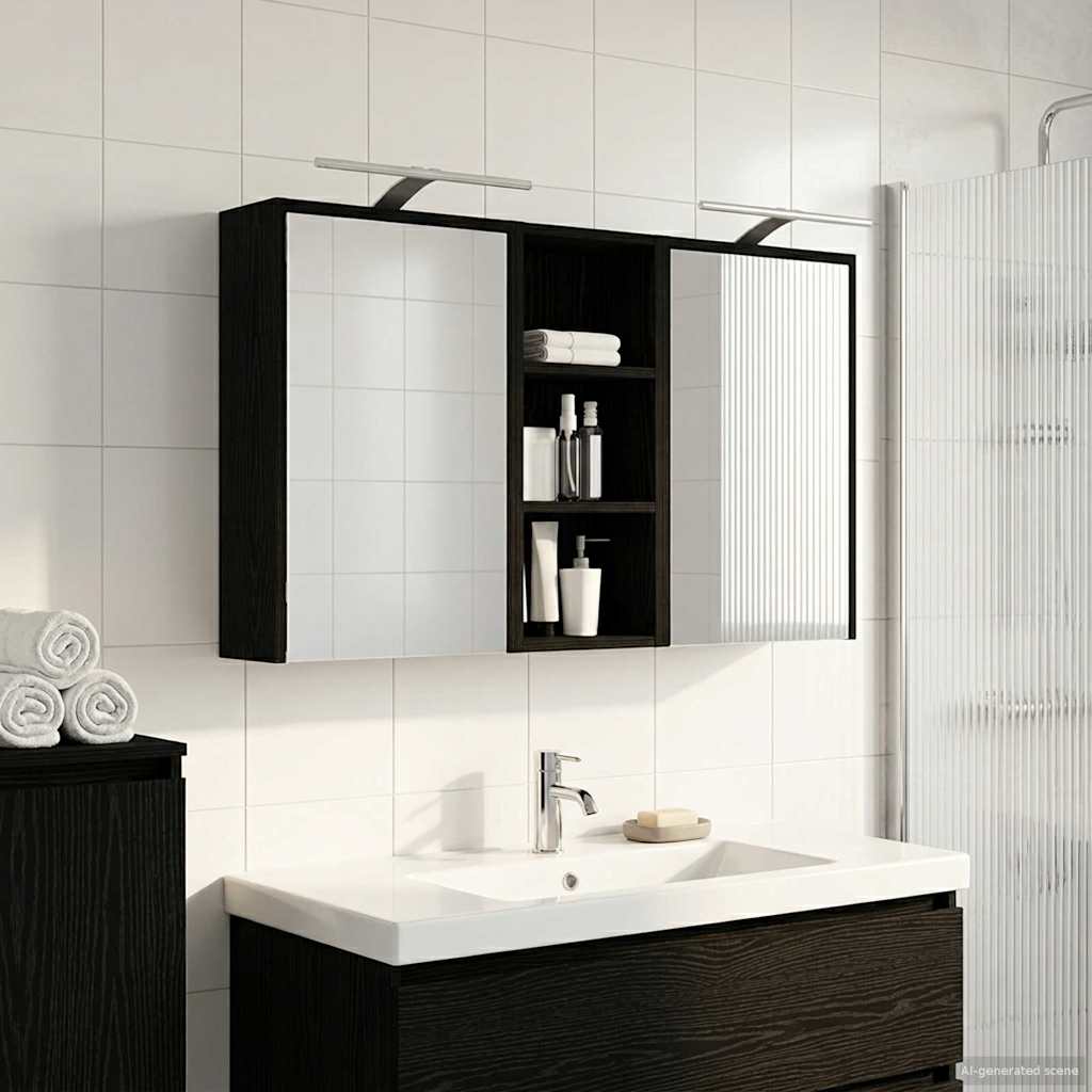 Badeværelsesskabsæt 3 pcs 116 x 16 x 62,5 cm Konstrueret træ