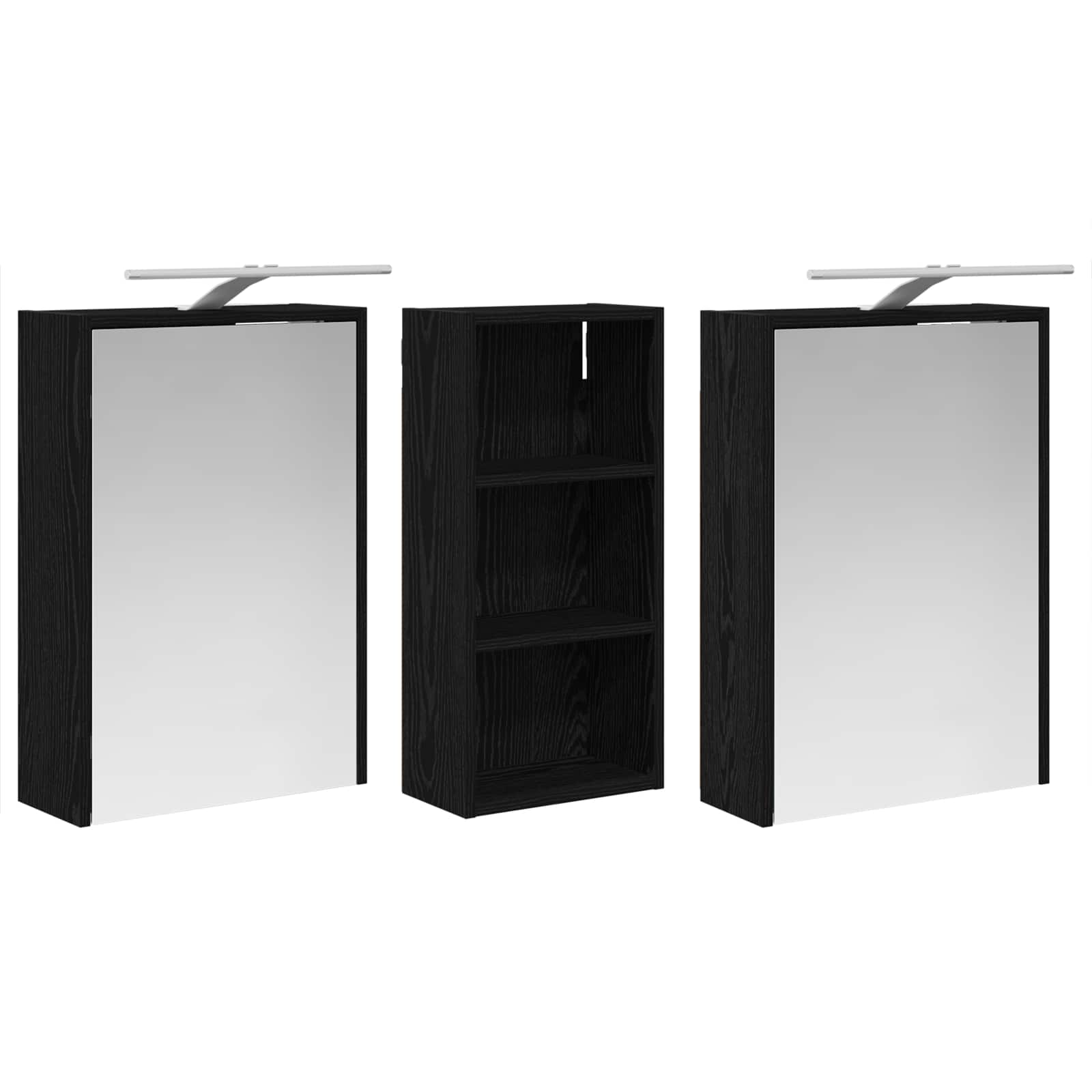 Badeværelsesskabsæt 3 pcs 116 x 16 x 62,5 cm Konstrueret træ