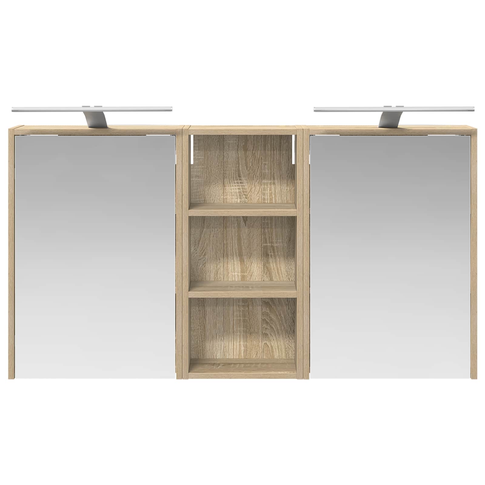 Badeværelsesskabsæt 3 pcs 116 x 16 x 62,5 cm Konstrueret træ