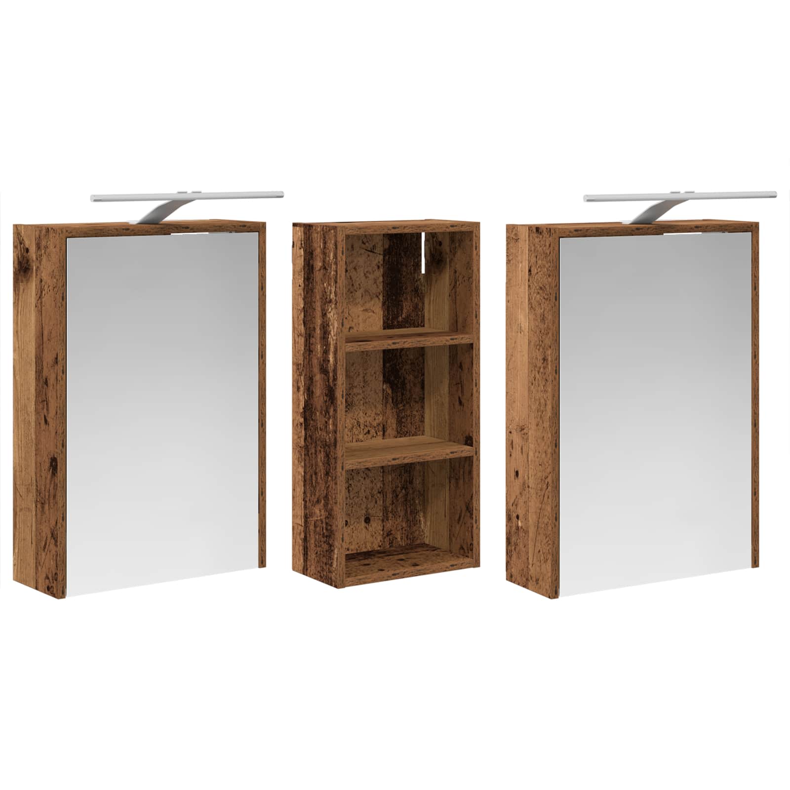 Badeværelsesskabsæt 3 pcs 116 x 16 x 62,5 cm Konstrueret træ