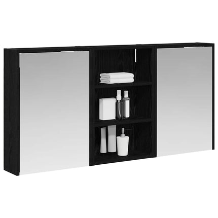 Badeværelsesskabsæt 3 stk. 126 x 16 x 62.5 cm Konstrueret træ