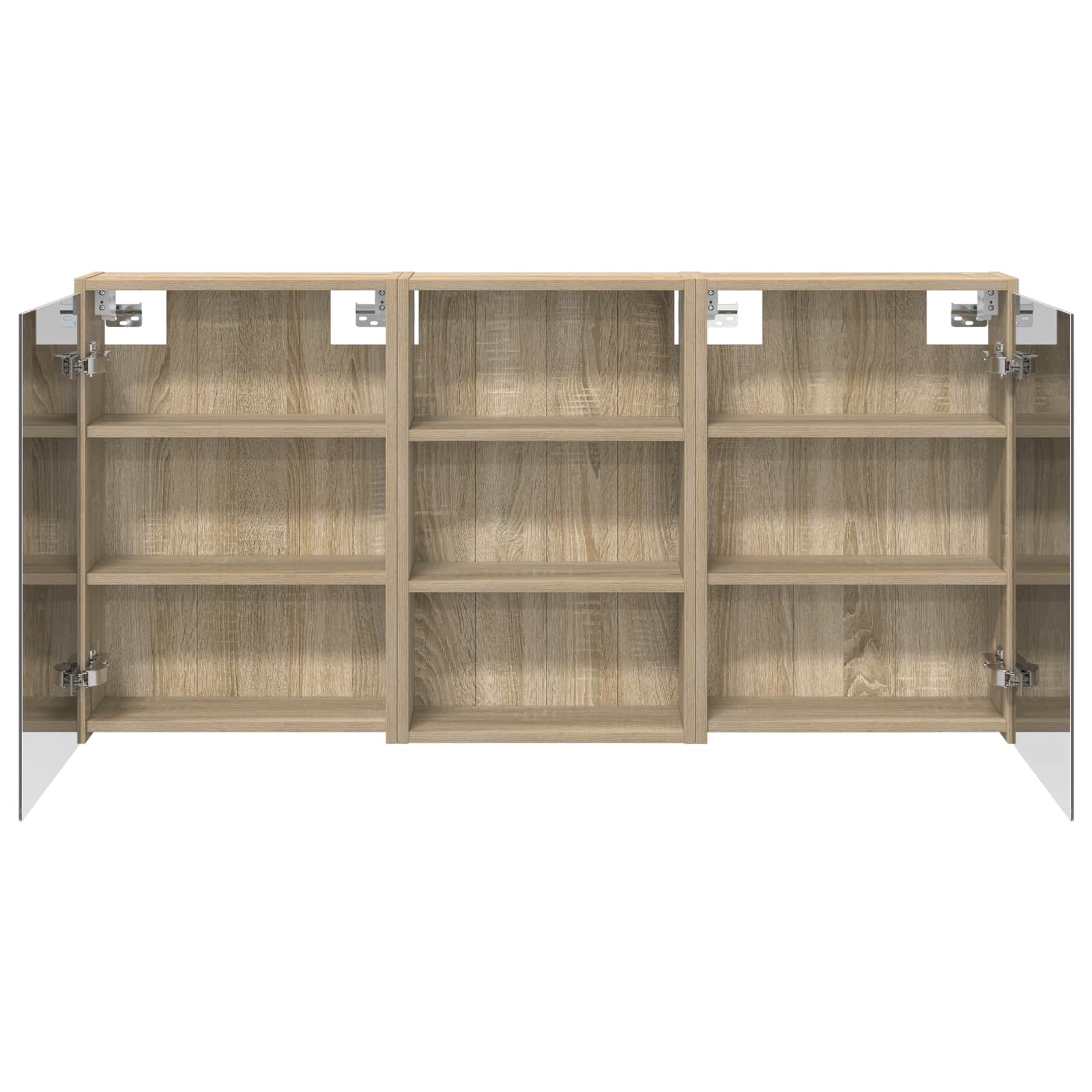 Badeværelsesskabsæt 3 pcs 126 x 16 x 62.5 cm Konstrueret træ
