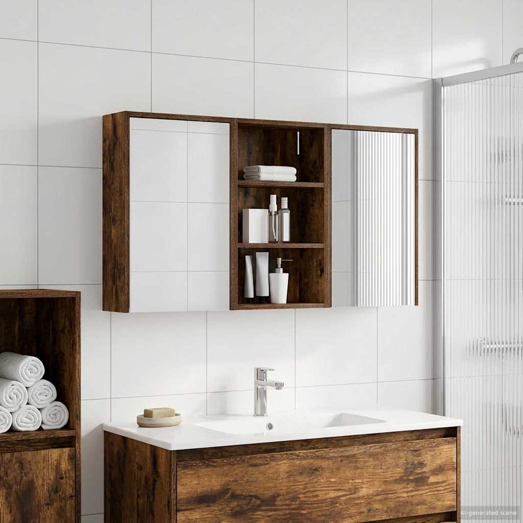 Badeværelsesskabsæt 3 pcs 126 x 16 x 62.5 cm Konstrueret træ