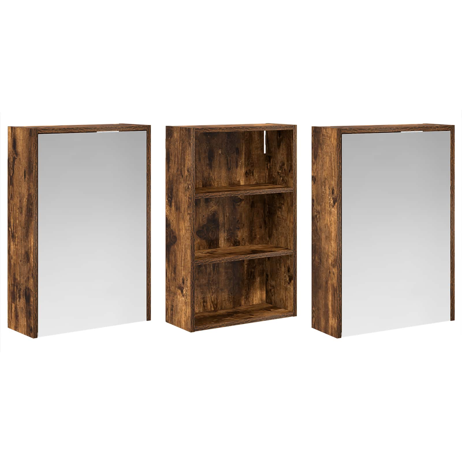Badeværelsesskabsæt 3 pcs 126 x 16 x 62.5 cm Konstrueret træ