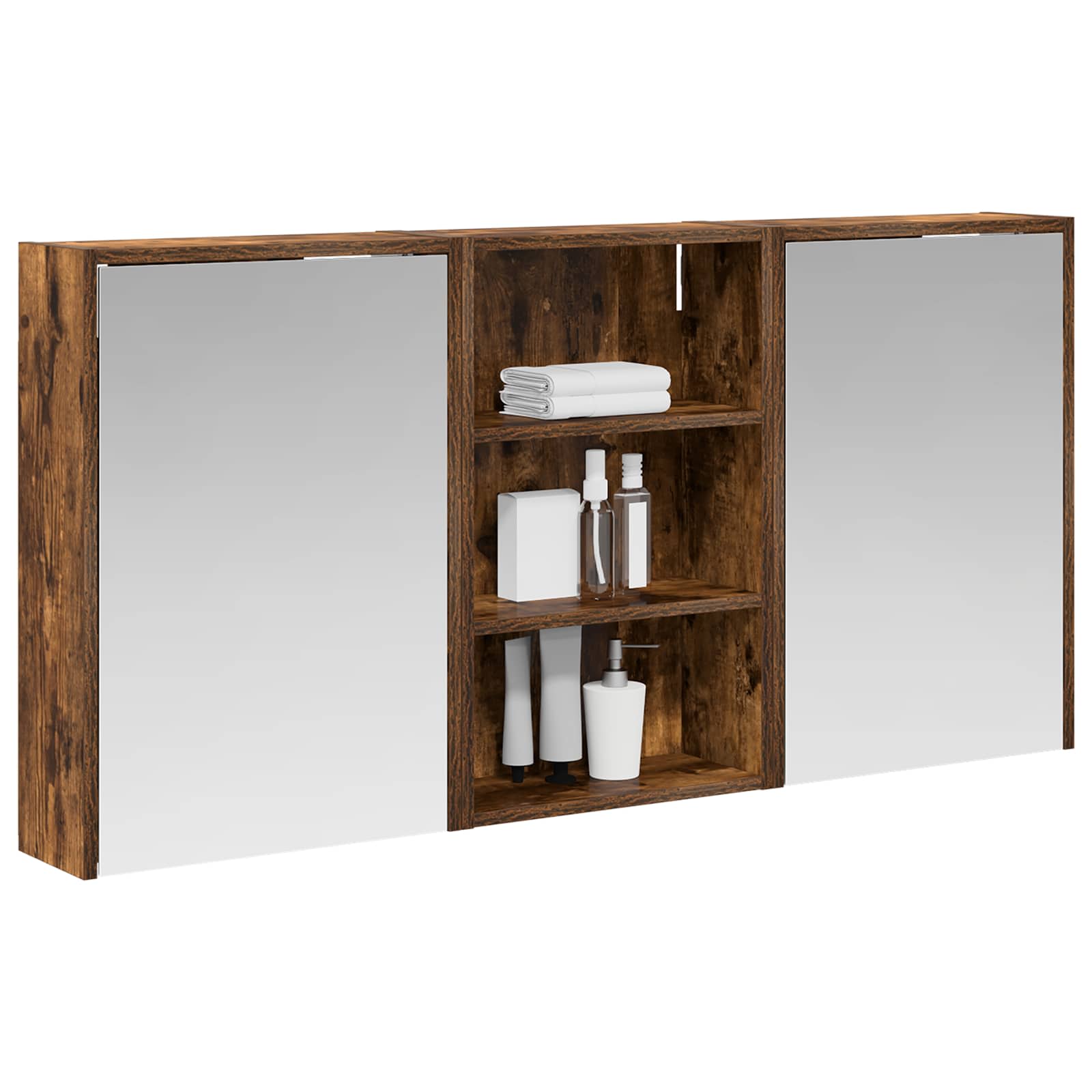 Badeværelsesskabsæt 3 pcs 126 x 16 x 62.5 cm Konstrueret træ