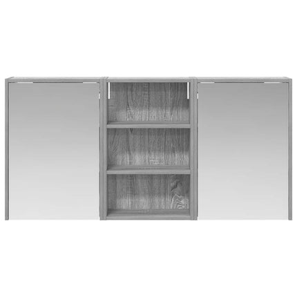 Badeværelsesskabsæt 3 stk. 126 x 16 x 62.5 cm Konstrueret træ