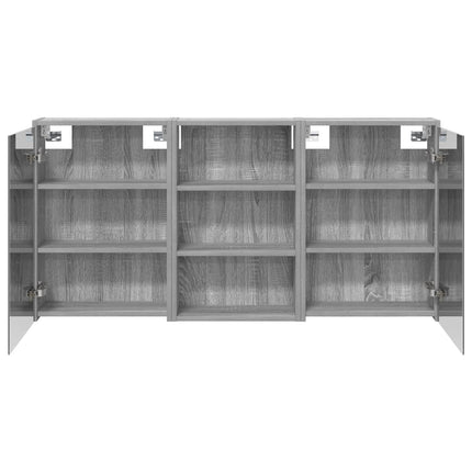Badeværelsesskabsæt 3 stk. 126 x 16 x 62.5 cm Konstrueret træ