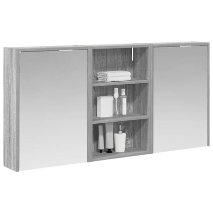 Badeværelsesskabsæt 3 stk. 126 x 16 x 62.5 cm Konstrueret træ