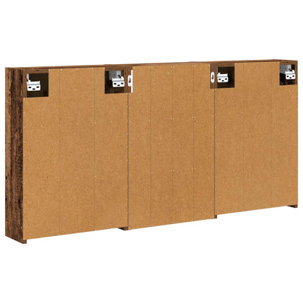 Badeværelsesskabsæt 3 stk. 126 x 16 x 62.5 cm Konstrueret træ