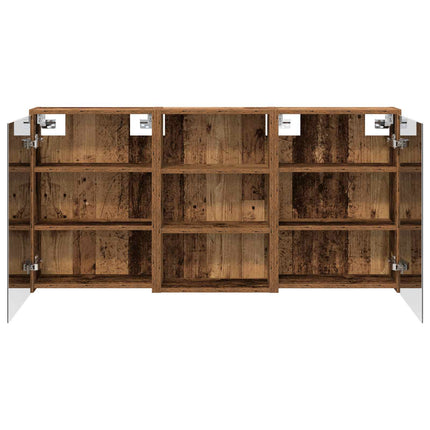 Badeværelsesskabsæt 3 stk. 126 x 16 x 62.5 cm Konstrueret træ