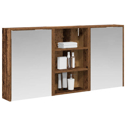 Badeværelsesskabsæt 3 stk. 126 x 16 x 62.5 cm Konstrueret træ