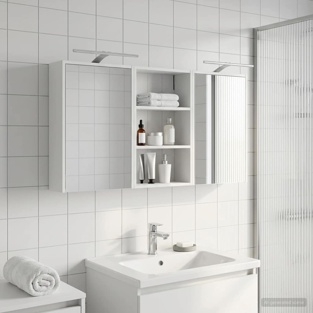 Badeværelsesskabsæt 3 pcs 126 x 16 x 62.5 cm Konstrueret træ