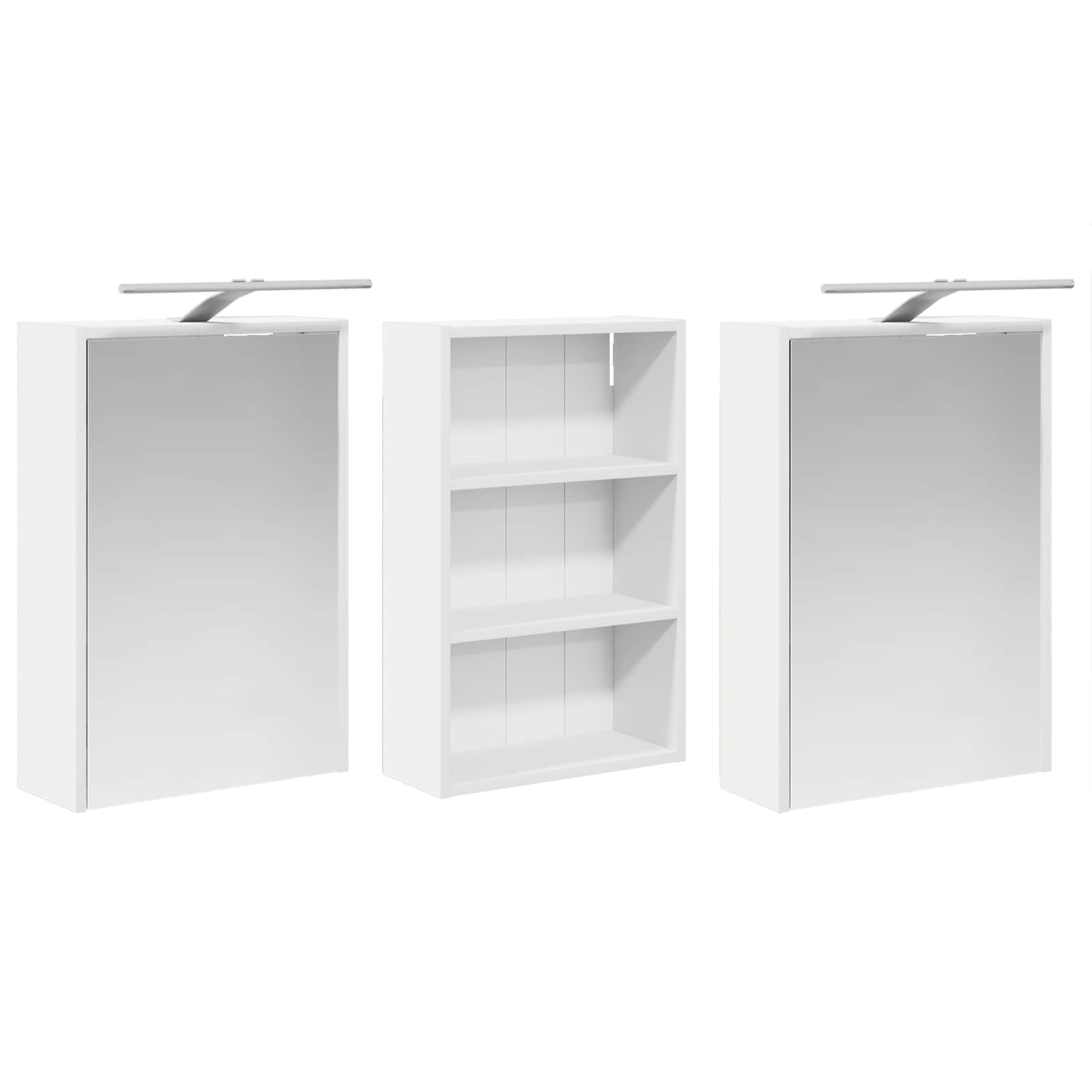 Badeværelsesskabsæt 3 pcs 126 x 16 x 62.5 cm Konstrueret træ