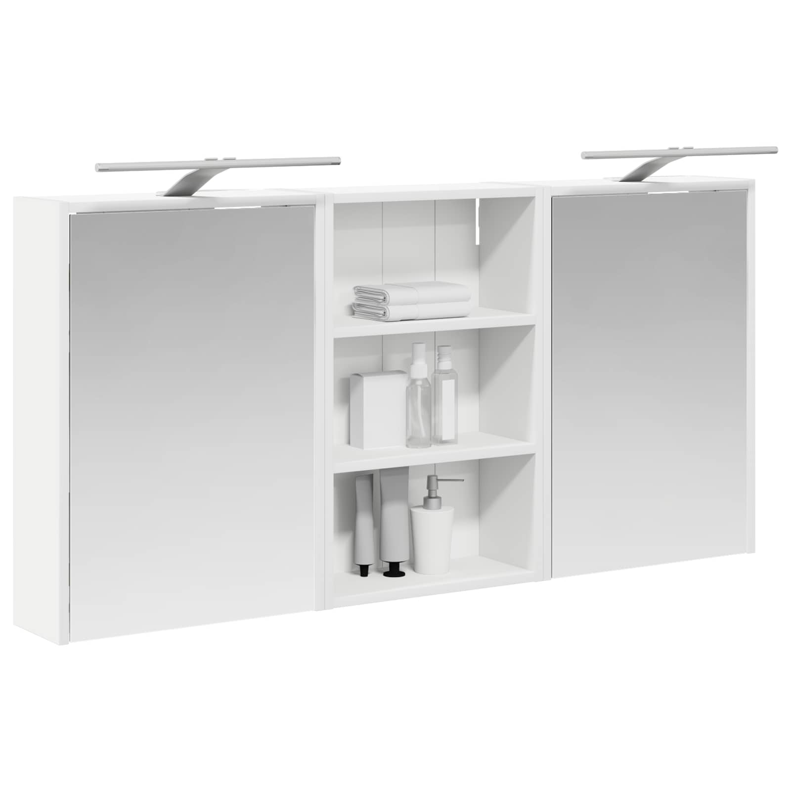 Badeværelsesskabsæt 3 pcs 126 x 16 x 62.5 cm Konstrueret træ