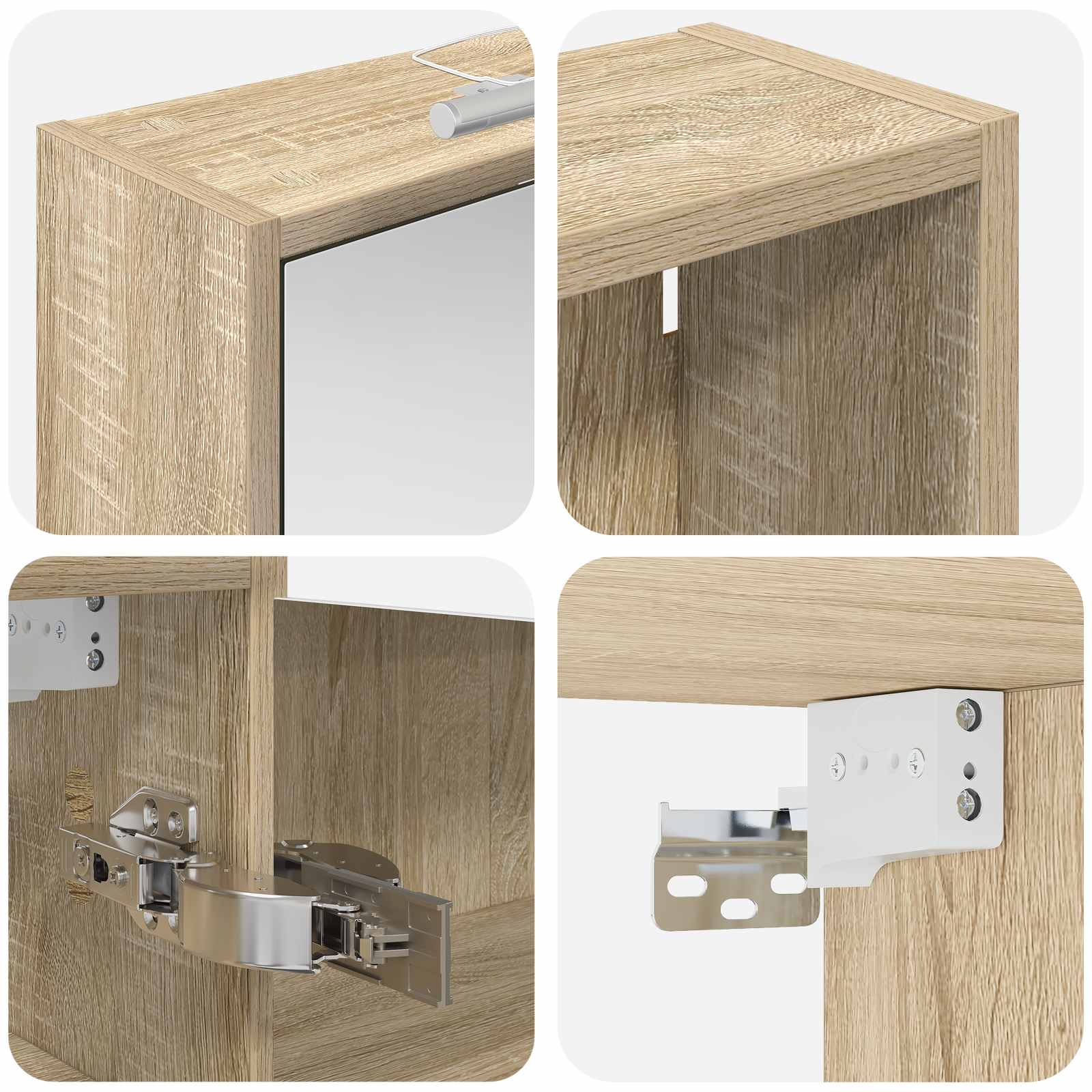 Badeværelsesskabsæt 3 pcs 126 x 16 x 62.5 cm Konstrueret træ