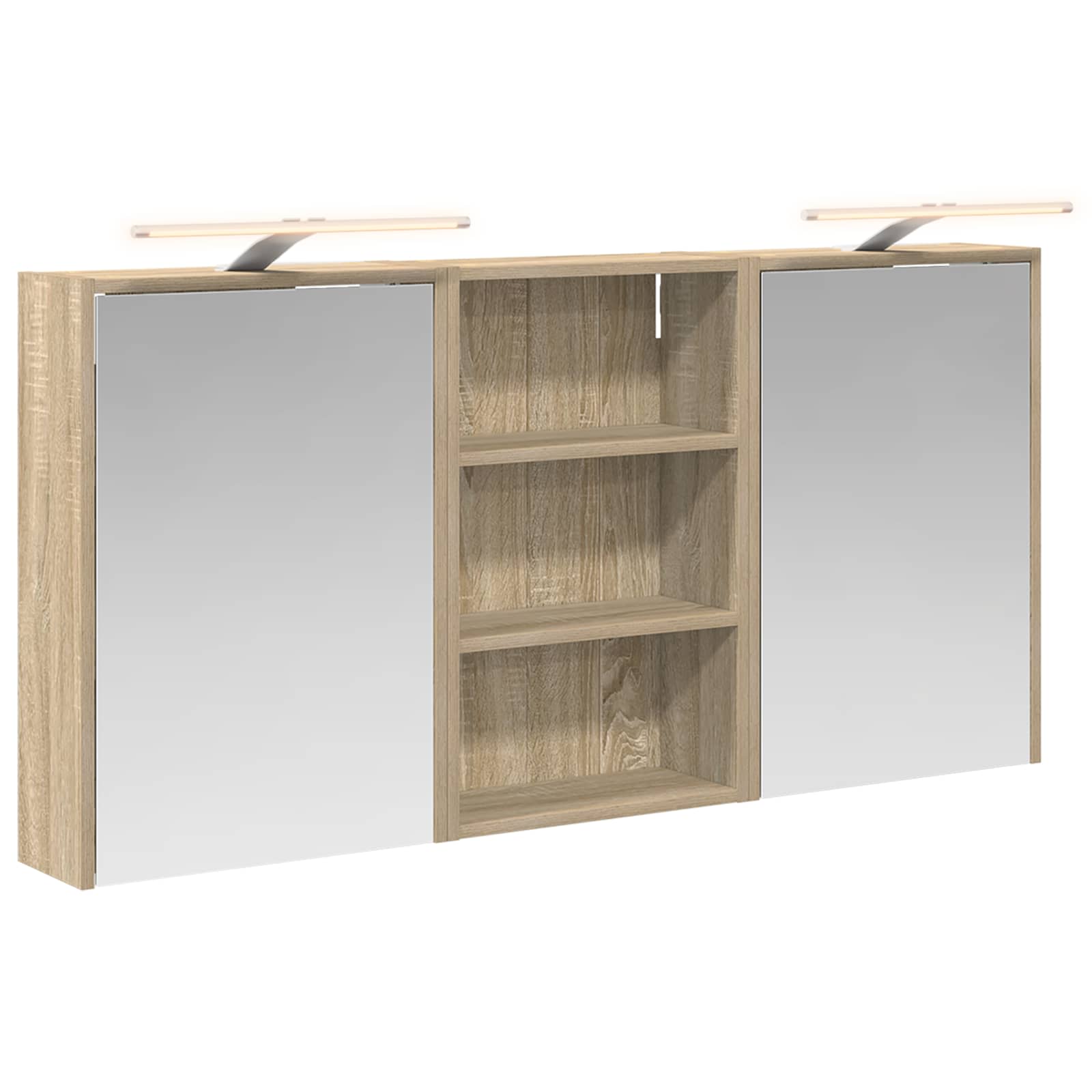 Badeværelsesskabsæt 3 pcs 126 x 16 x 62.5 cm Konstrueret træ