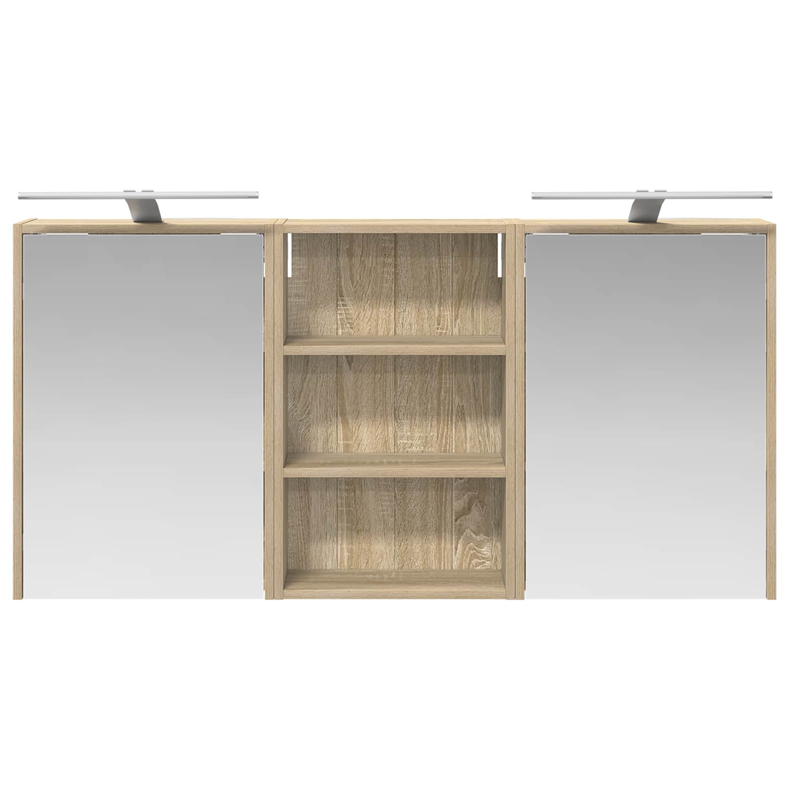 Badeværelsesskabsæt 3 pcs 126 x 16 x 62.5 cm Konstrueret træ