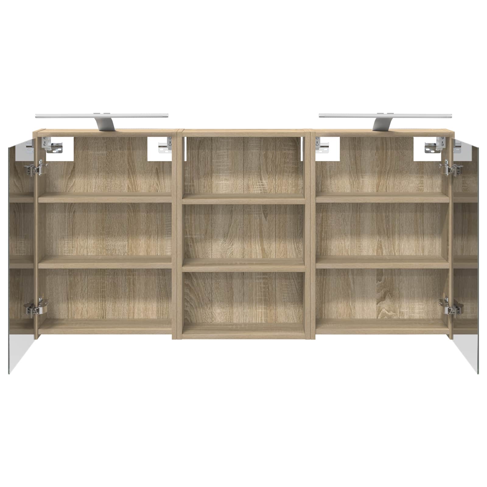 Badeværelsesskabsæt 3 pcs 126 x 16 x 62.5 cm Konstrueret træ