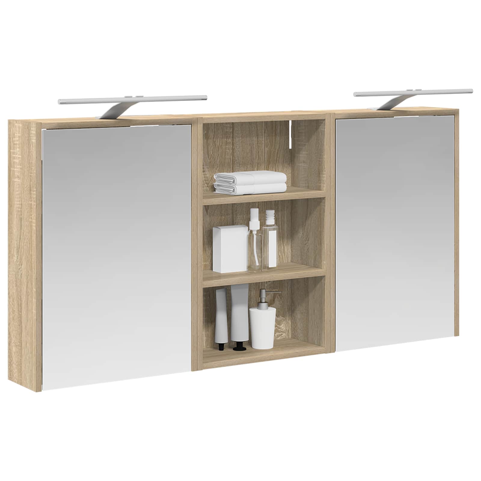 Badeværelsesskabsæt 3 pcs 126 x 16 x 62.5 cm Konstrueret træ