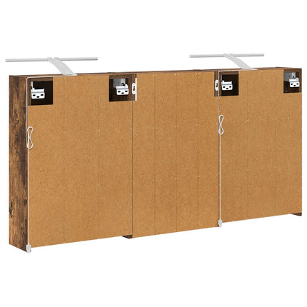 Badeværelsesskabsæt 3 stk. 126 x 16 x 62.5 cm Konstrueret træ