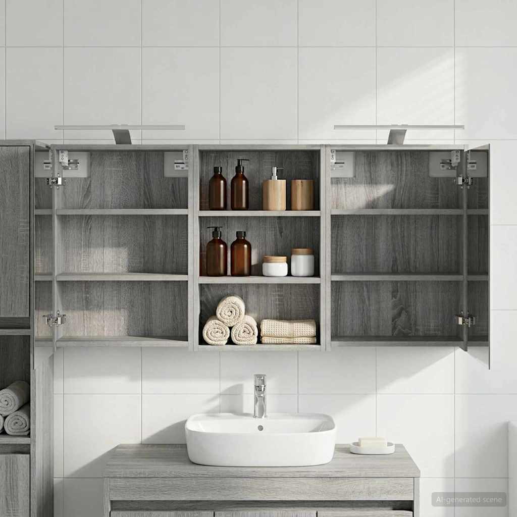 Badevrelsesskabst 3 stk. 126 x 16 x 62.5 cm Konstrueret tr