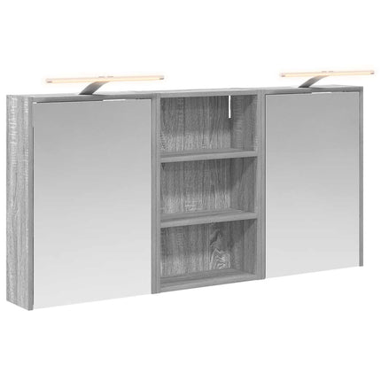 Badeværelsesskabsæt 3 stk. 126 x 16 x 62.5 cm Konstrueret træ