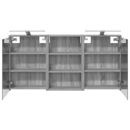 Badeværelsesskabsæt 3 stk. 126 x 16 x 62.5 cm Konstrueret træ