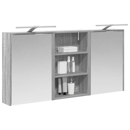 Badeværelsesskabsæt 3 stk. 126 x 16 x 62.5 cm Konstrueret træ