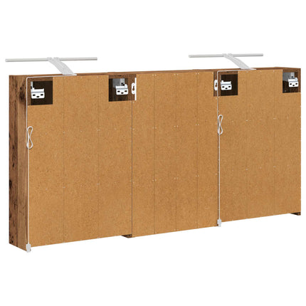 Badeværelsesskabsæt 3 stk. 126 x 16 x 62.5 cm Konstrueret træ