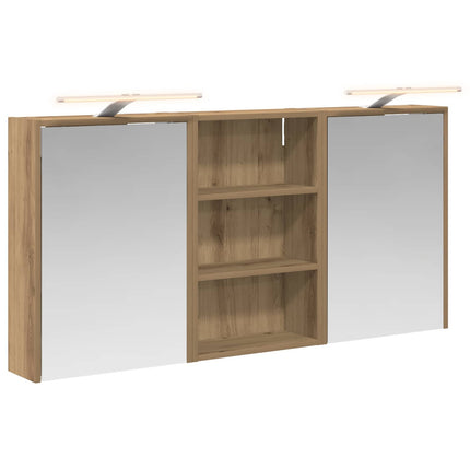 Badeværelsesskabsæt 3 stk. 126 x 16 x 62.5 cm Konstrueret træ