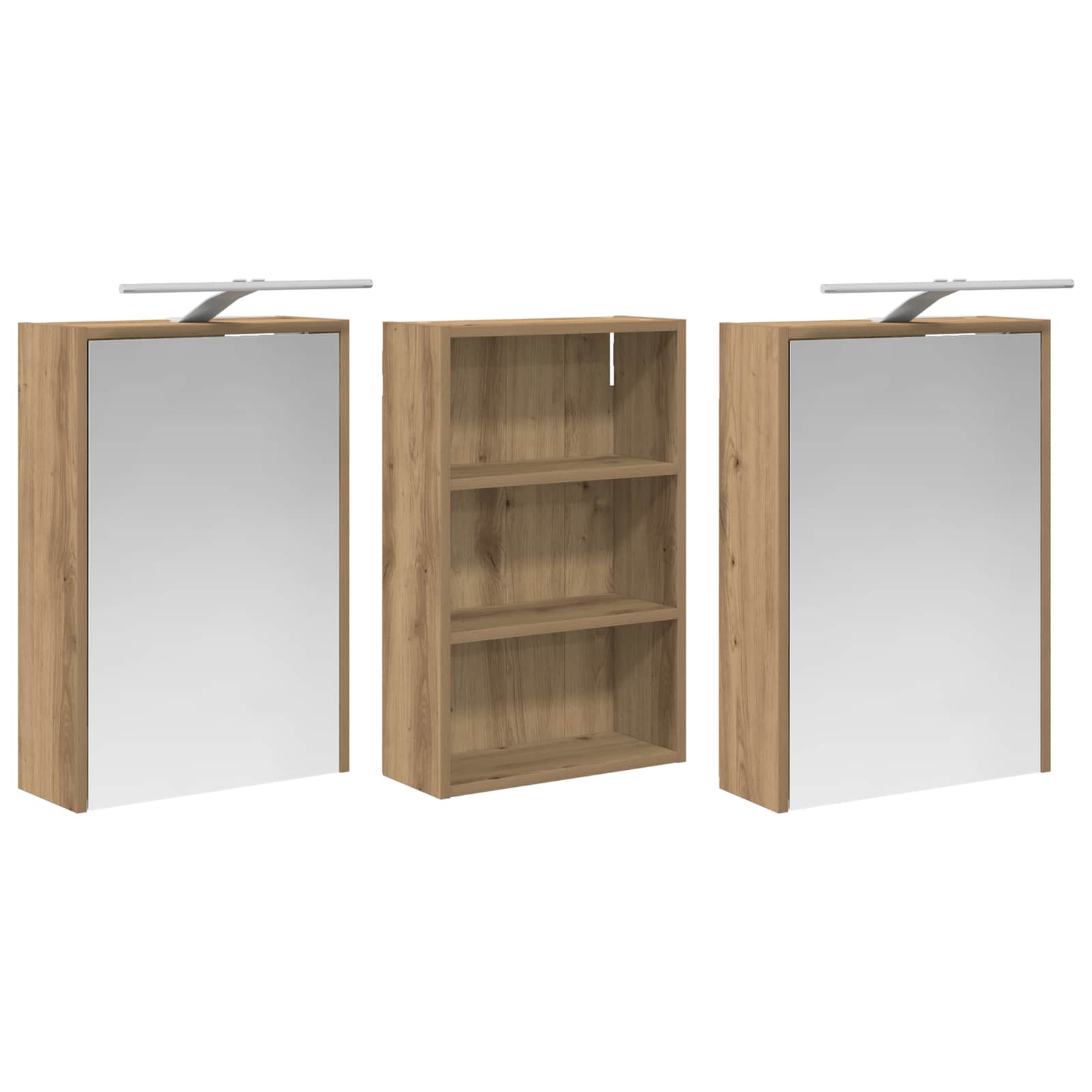 Badeværelsesskabsæt 3 pcs 126 x 16 x 62.5 cm Konstrueret træ